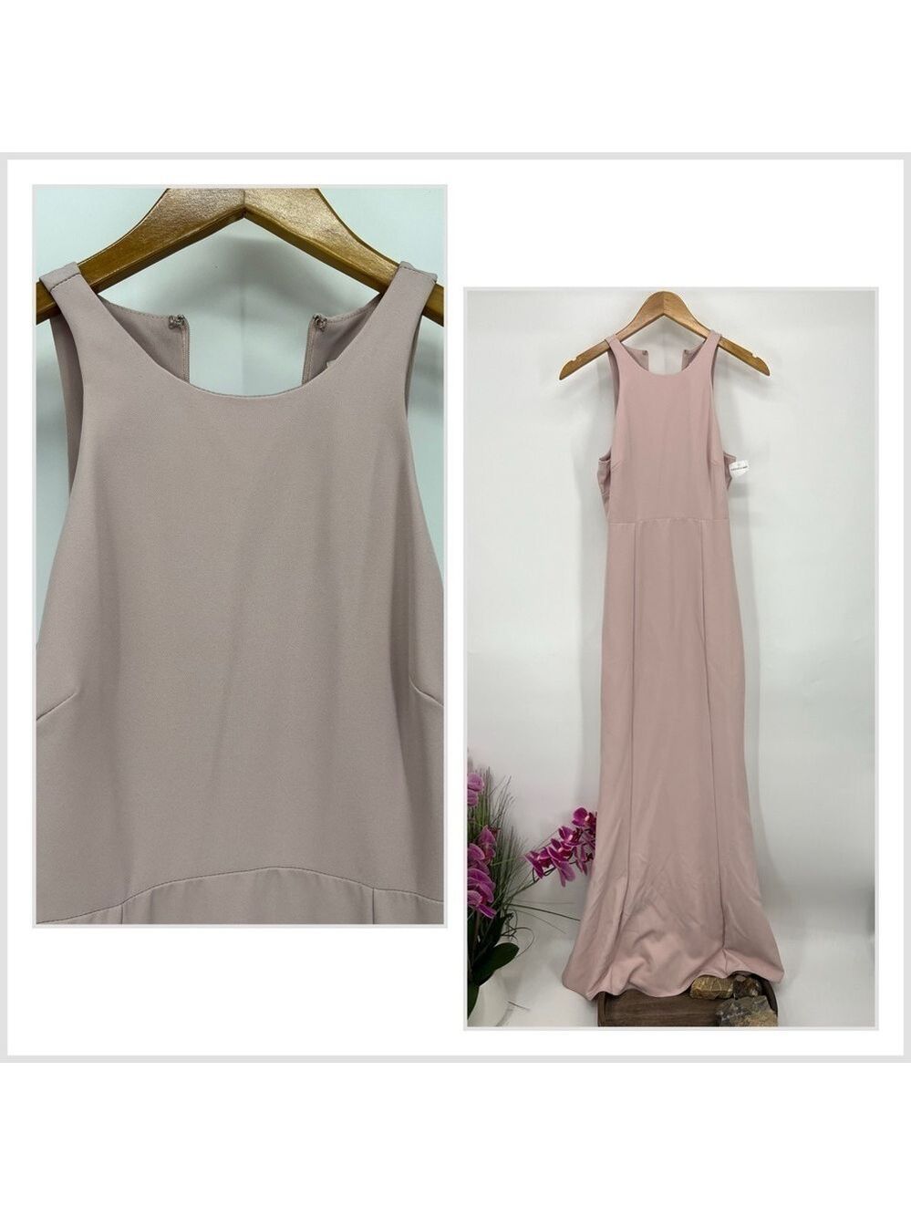 Elegant Pink Sleeveless Maxi Dress